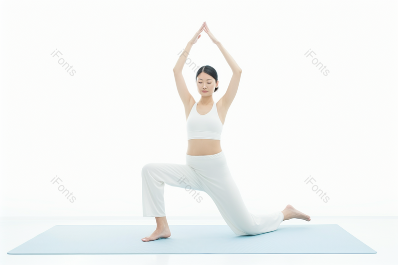 拉伸白底女人女性健身减肥瑜伽冥想热身健康养生摄影,高清,摄影图,摄影图片,图片大全,摄影图免费下载